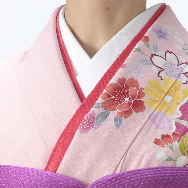 f0420018r2】【ピンク・オレンジ系】振袖 レンタル フルセット Mサイズ