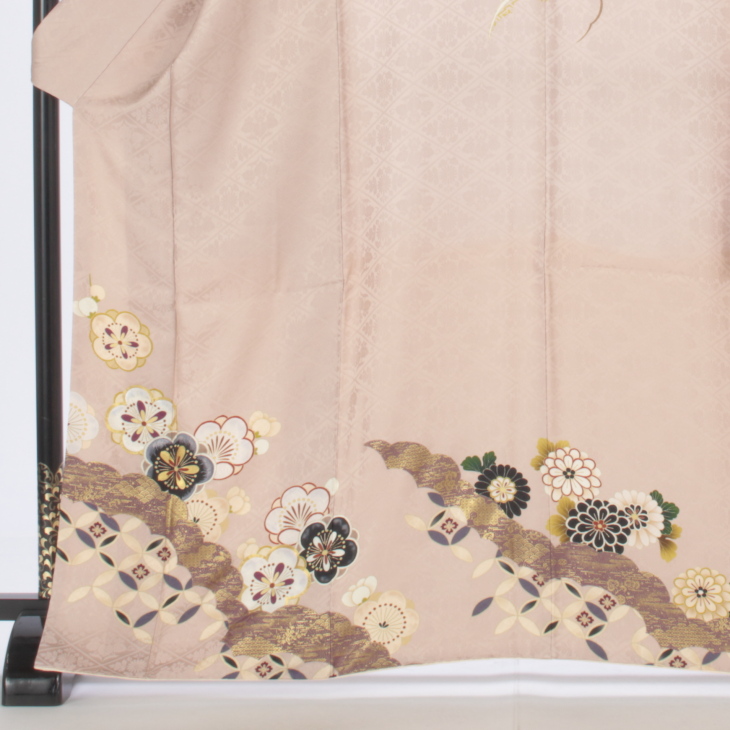 振袖フルセット 美品 高級品 【京都きもの友禅】帯: 西陣織 小物一式 ピンク系 振袖フルセット 京都きもの友禅 美しいピンクの振袖 着物 花柄