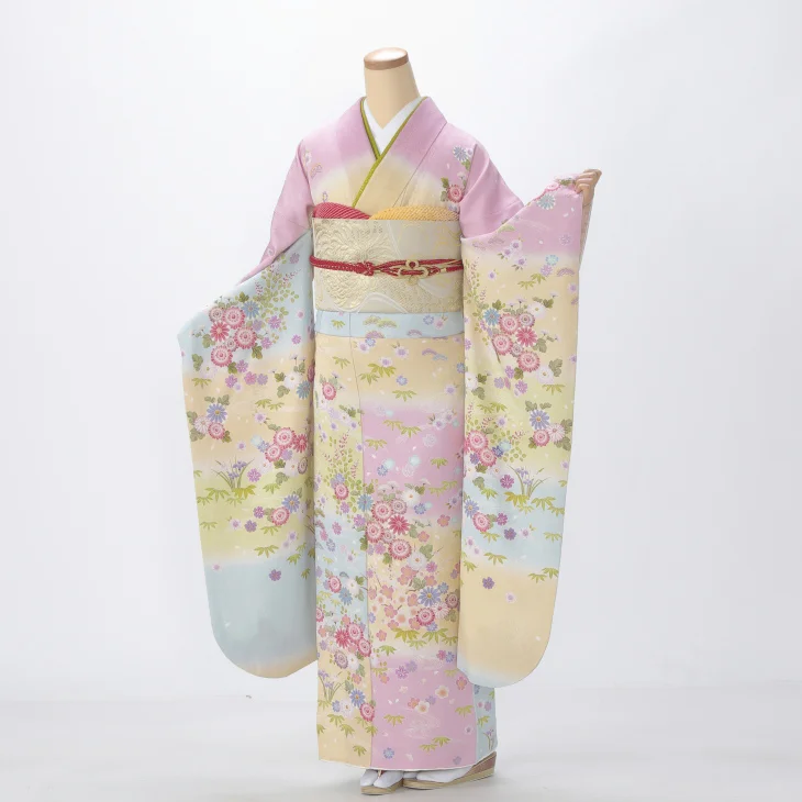 f0512165】【ピンク・オレンジ系】振袖 販売 フルセット Mサイズ