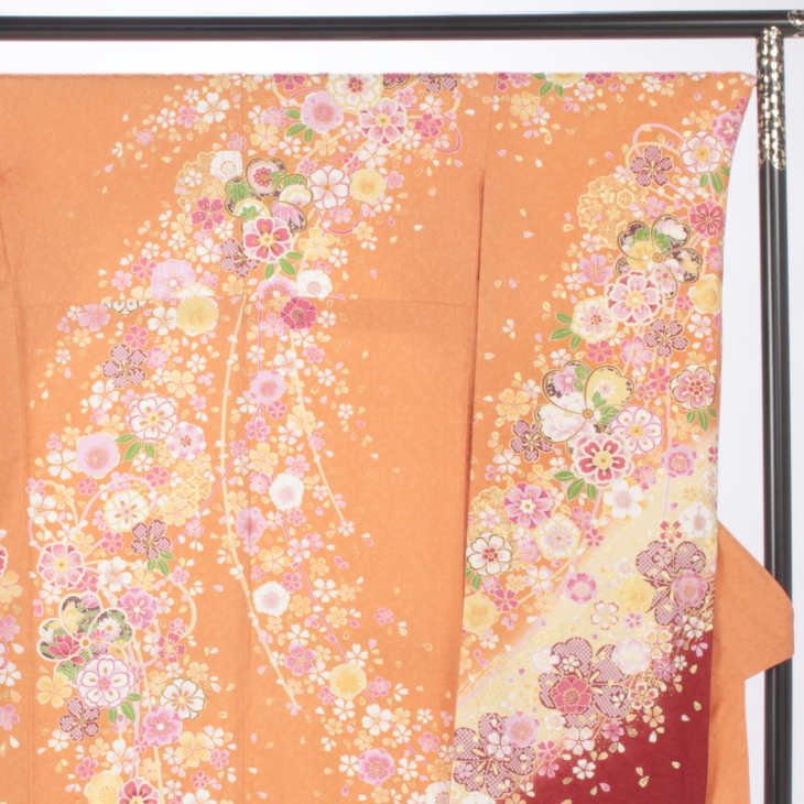 f0518230】【ピンク・オレンジ系】振袖 販売 フルセット Lサイズ