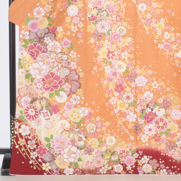 f0518230】【ピンク・オレンジ系】振袖 販売 フルセット Lサイズ
