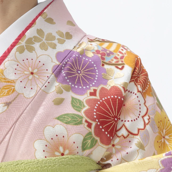 f0523103】【ピンク・オレンジ系】振袖 販売 フルセット Lサイズ