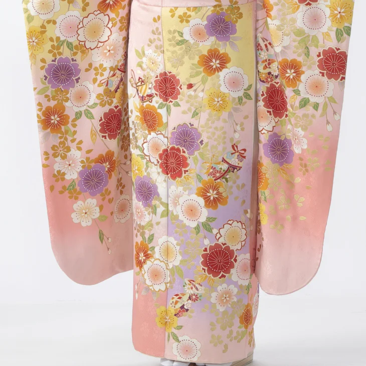 f0523103】【ピンク・オレンジ系】振袖 販売 フルセット Lサイズ