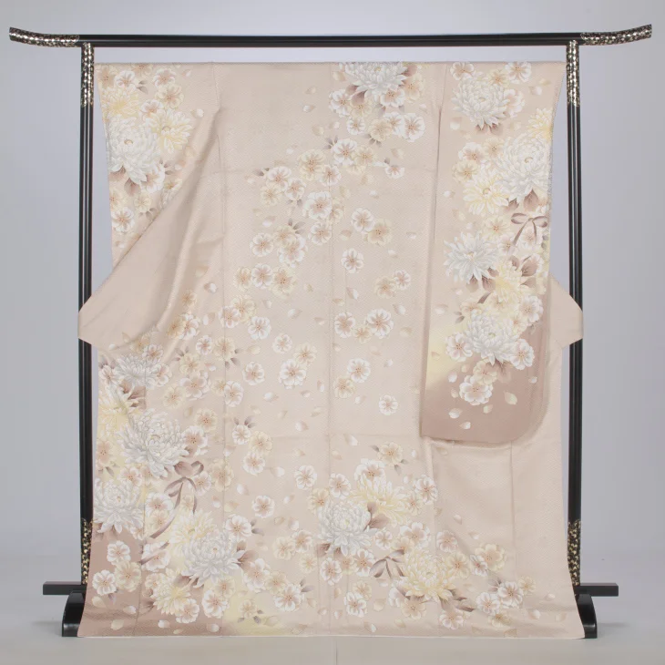 f0525340r】【ピンク・オレンジ系】振袖 レンタル フルセット Lサイズ