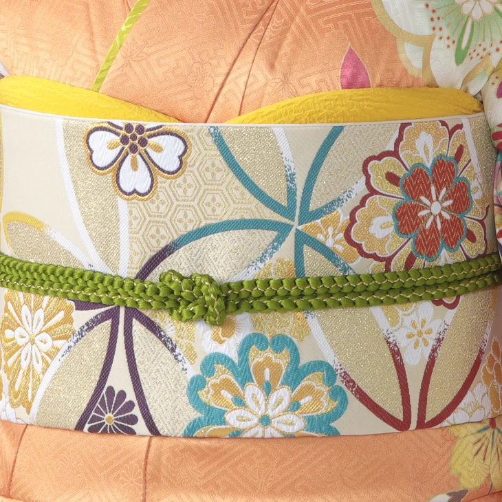 f0525366r】【ピンク・オレンジ系】振袖 レンタル フルセット Lサイズ