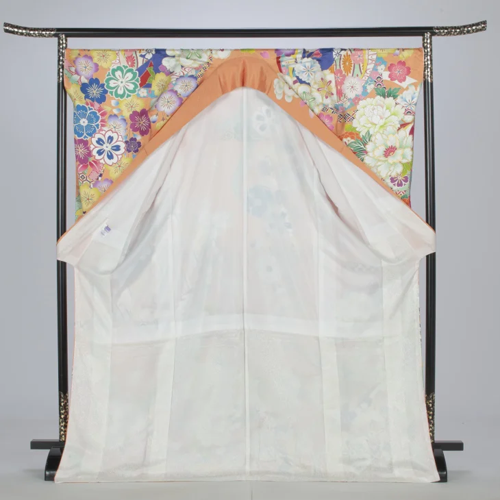 f0525366】【ピンク・オレンジ系】振袖 販売 フルセット Lサイズ
