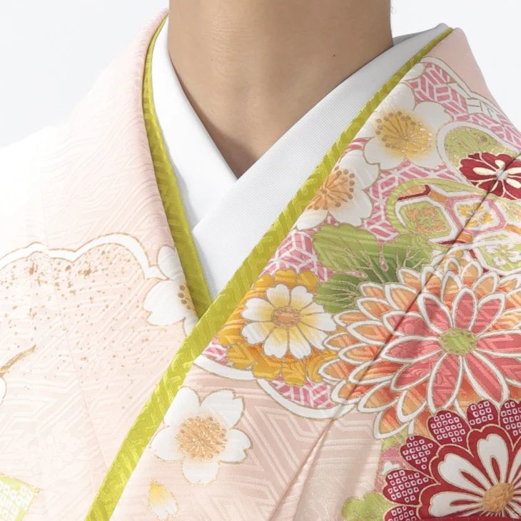 f0721320r2】【ピンク・オレンジ系】振袖 レンタル フルセット Lサイズ