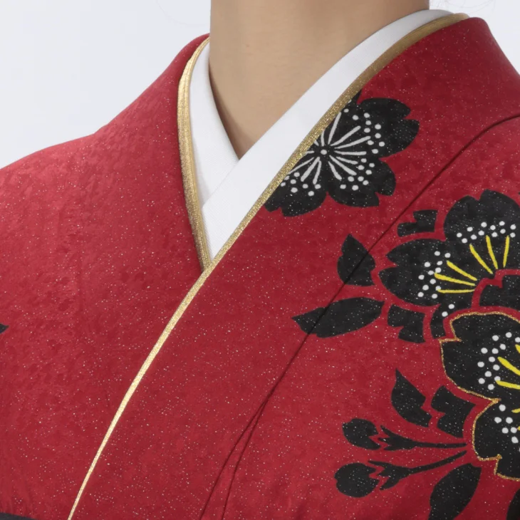 f0123019r2】【赤・ワイン系】振袖 レンタル フルセット Mサイズ