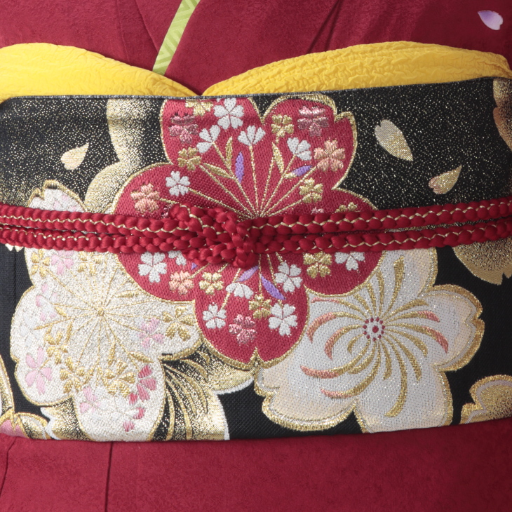 振袖フルセット 正絹 重ね衿付き 成人式 結婚式 訪問着 花柄刺繍 ワインレッド 振袖7点セット 正絹 ワインレッド系古典四季花文様柄 lf019setの通販