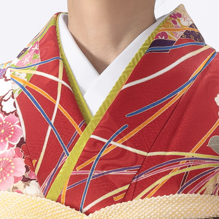 f0524481r】【赤・ワイン系】振袖 レンタル フルセット Mサイズ 【状態