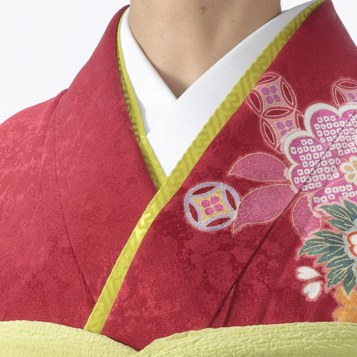 f0525541r2】【赤・ワイン系】振袖 レンタル フルセット Mサイズ 成人