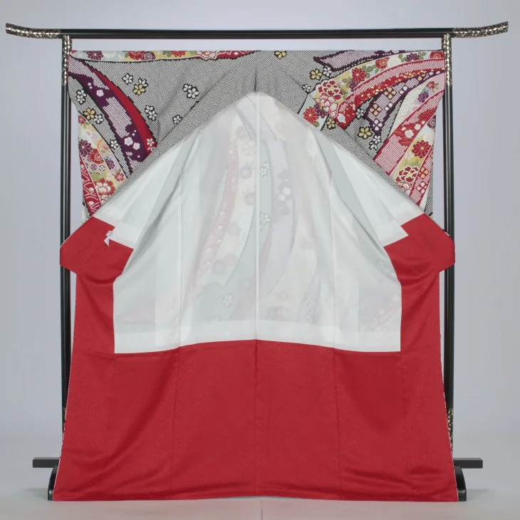 f0617094r】【赤・ワイン系】振袖 レンタル フルセット Lサイズ 【状態