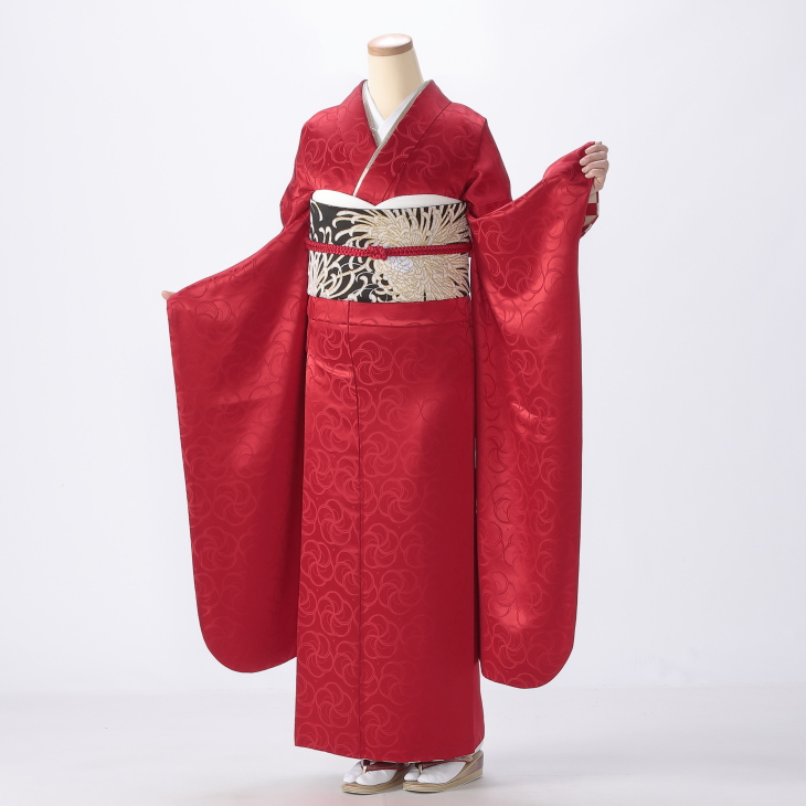 振袖フルセット 赤系 ワインレッドに絞り柄 桜 梅 正絹 成人式 卒業式 fuset124m-14006_s1.jpg