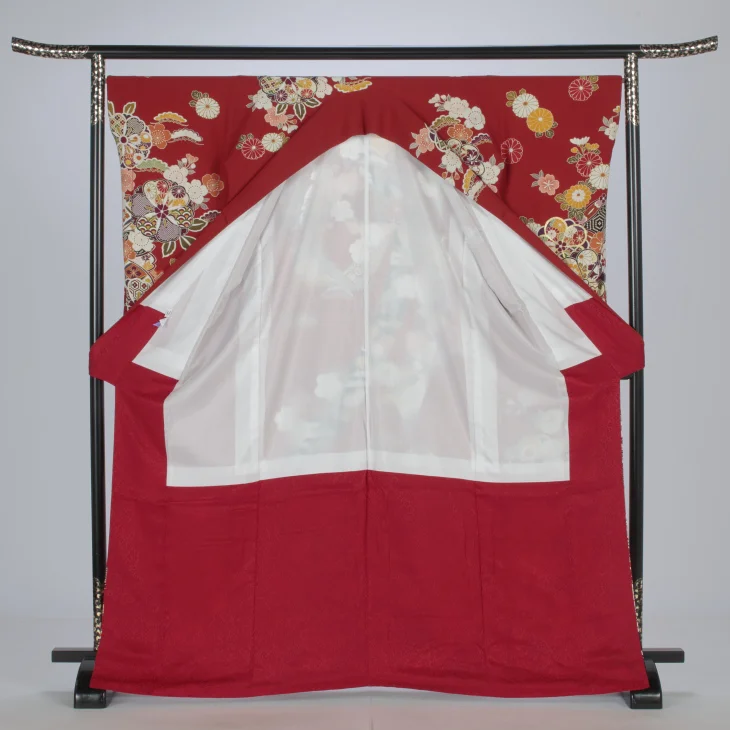 f0724416】【赤・ワイン系】振袖 販売 フルセット Mサイズ 【中古