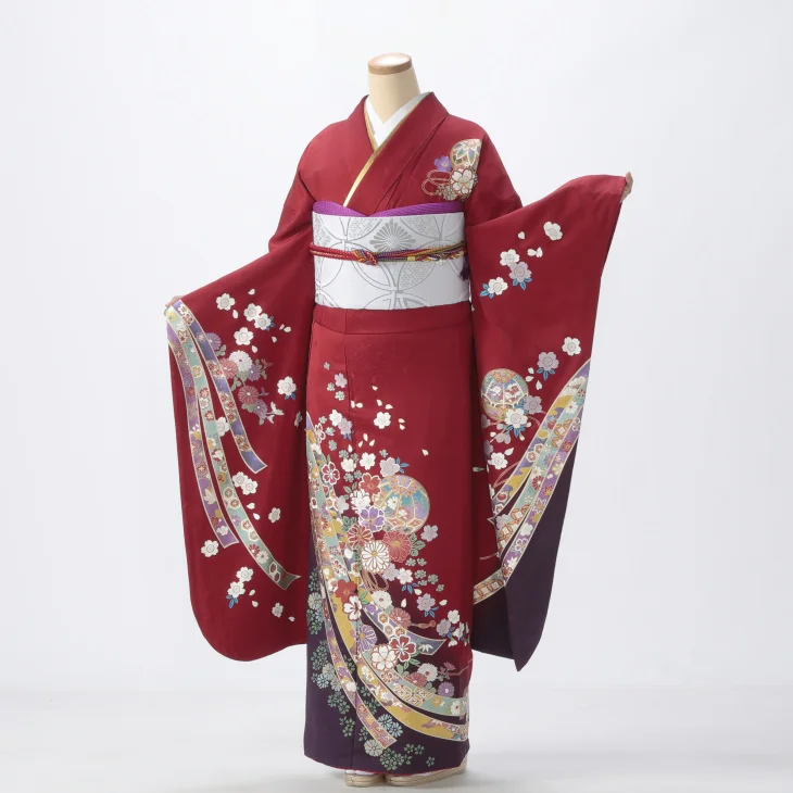 赤/ワインの振袖【レンタル】｜【公式】京都きもの友禅オンライン