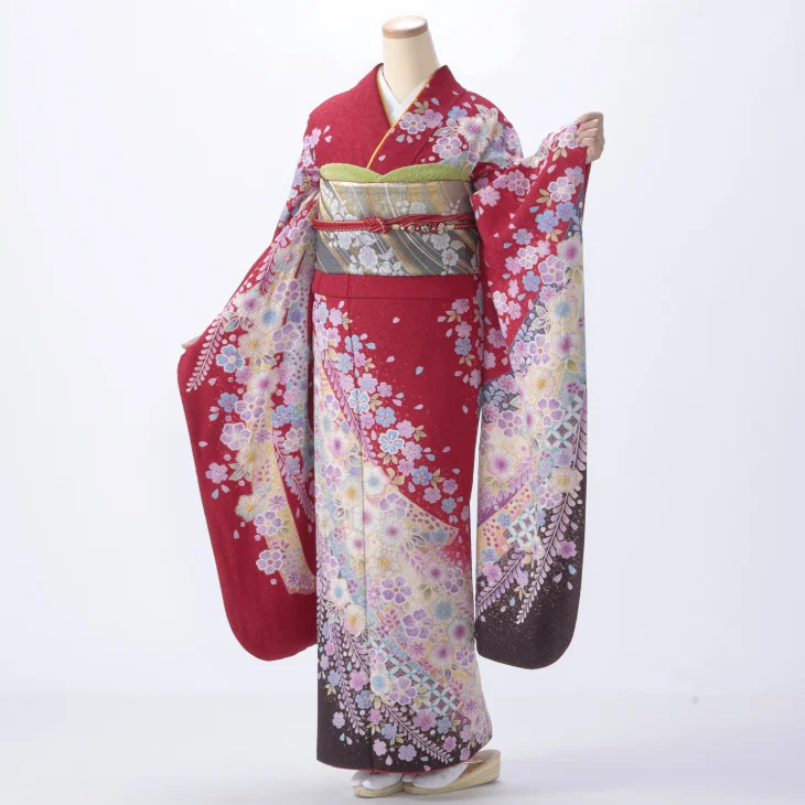 赤/ワインの振袖【レンタル】｜【公式】京都きもの友禅オンライン