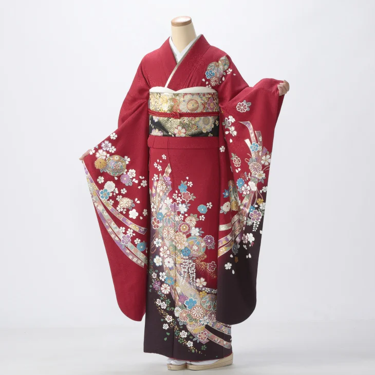 振袖　フルセット　成人式　卒業式　ワインレッド 振袖フルセット ワインレッド