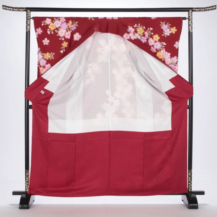 f8024025】【赤・ワイン系】振袖 販売 フルセット Sサイズ 【新品