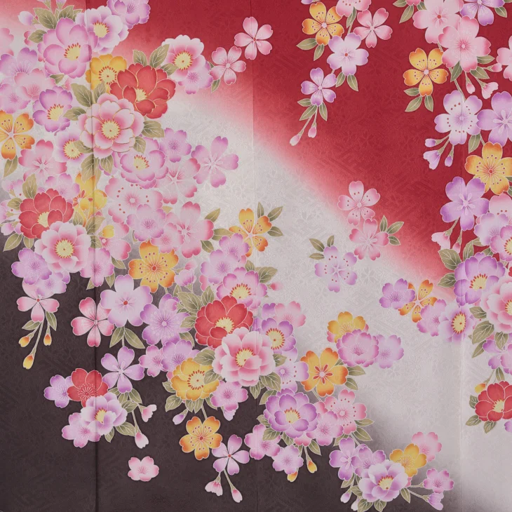 f8024025】【赤・ワイン系】振袖 販売 フルセット Sサイズ 【新品