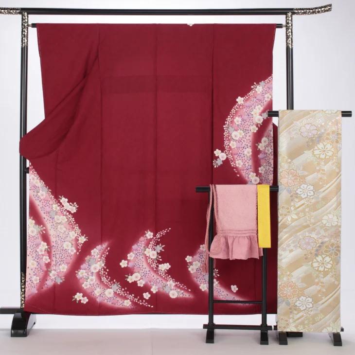 成人式　小物セット　赤系 お値下げ済 f8024051】【赤・ワイン系】振袖 販売 フルセット Sサイズ 【新品