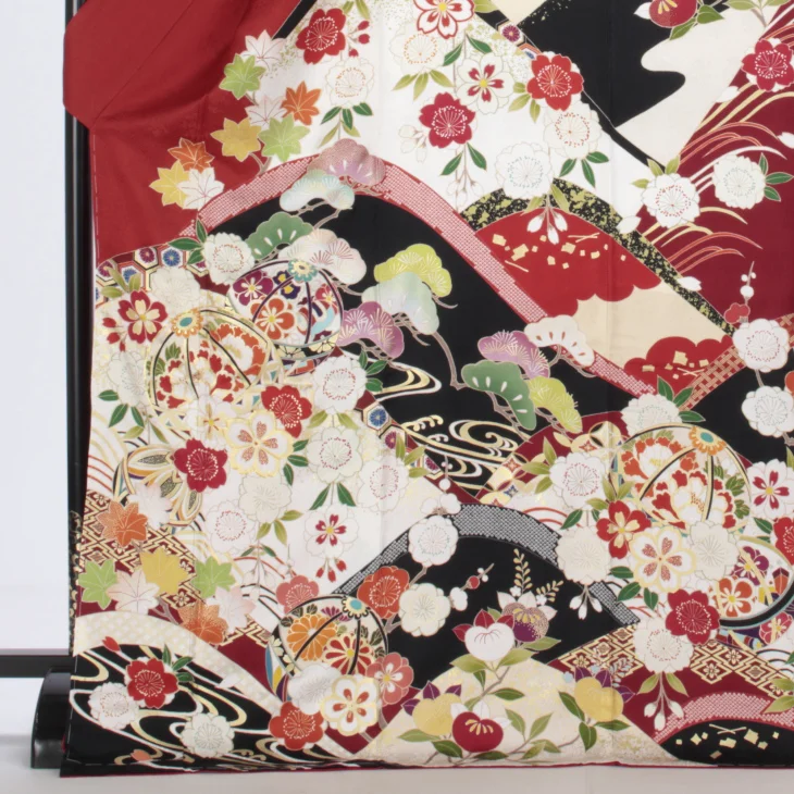 f8024098】【赤・ワイン系】振袖 販売 フルセット LLサイズ 【新品