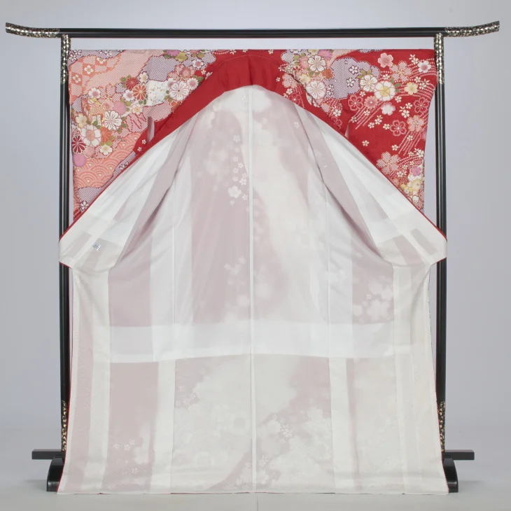 f8024107】【赤・ワイン系】振袖 販売 フルセット LLサイズ ほぼ新品