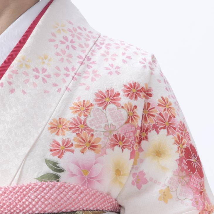 f0522112r2】【白・グレー系】振袖 レンタル フルセット Mサイズ 成人