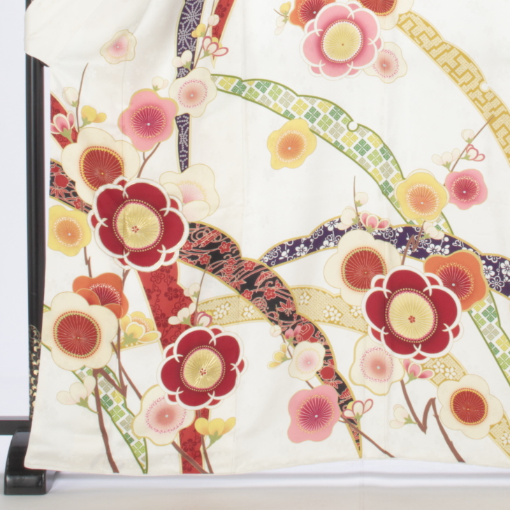 の 振袖フルセット ブラック×ピンク×白×グレー×ゴールド 新作】振袖フルセット/DK-001B/Ryusa rose/リューサローズ/ゴールド