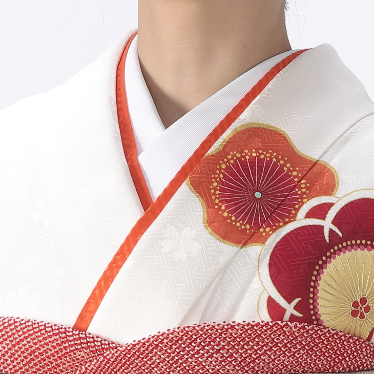 f0524218r】【白・グレー系】振袖 レンタル フルセット Mサイズ 【状態