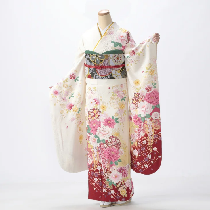 白/グレーの振袖【レンタル】｜【公式】京都きもの友禅オンライン