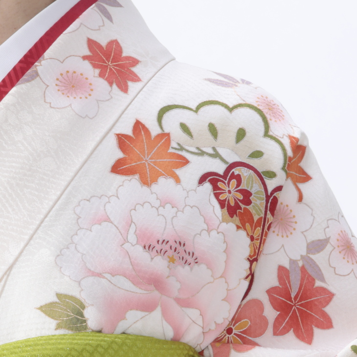 振袖 フルセット グレー 手刺繍 TAKAZENの振袖 /白色/ゴールド色/古典/桜柄/ 最新作最高級古典柄