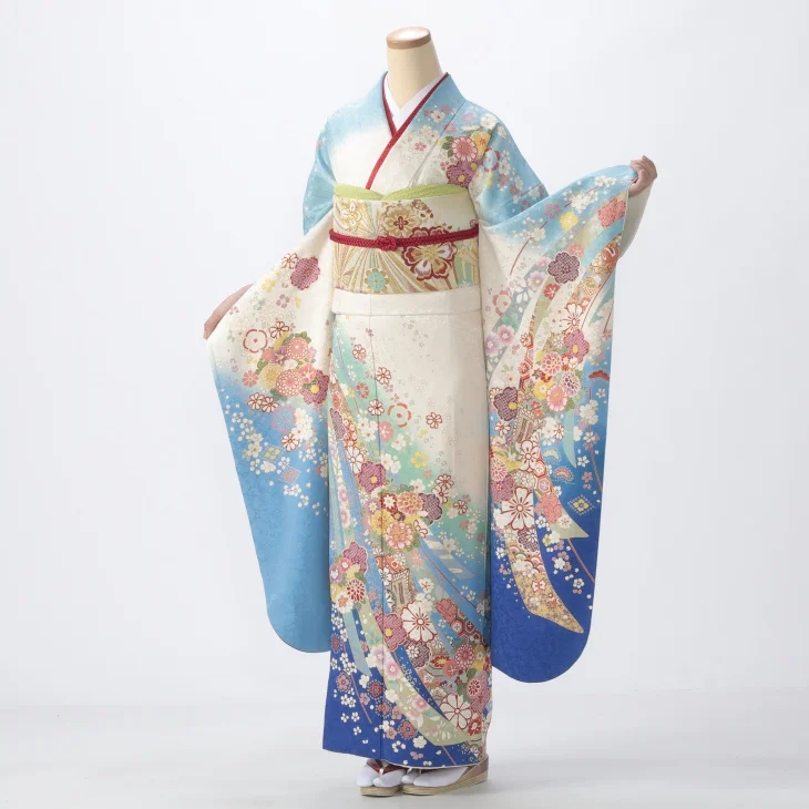 白/グレーの振袖【レンタル】｜【公式】京都きもの友禅オンライン