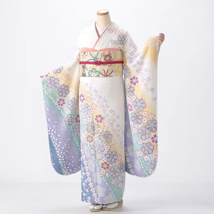 白/グレーの振袖【レンタル】｜【公式】京都きもの友禅オンライン