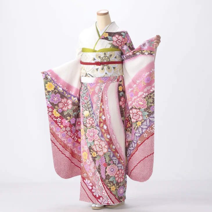 白/グレーの振袖【レンタル】｜【公式】京都きもの友禅オンライン