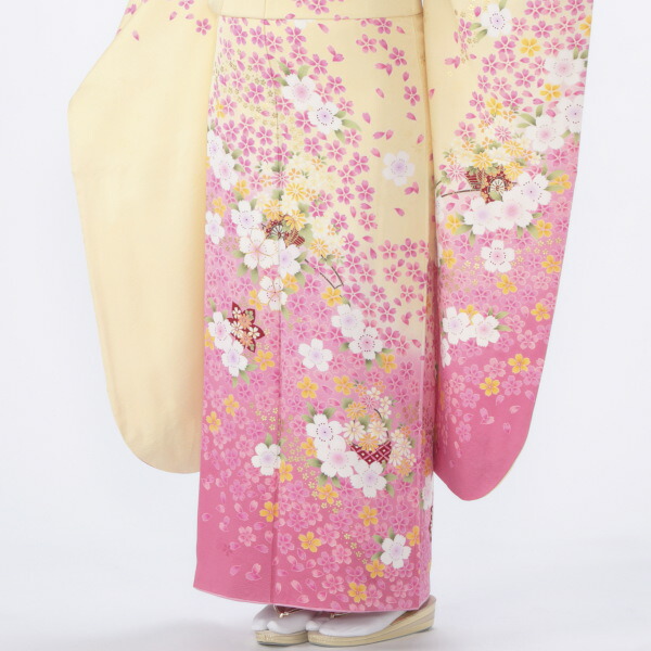 f0416088r2】【からし・黄系】振袖 レンタル フルセット Mサイズ