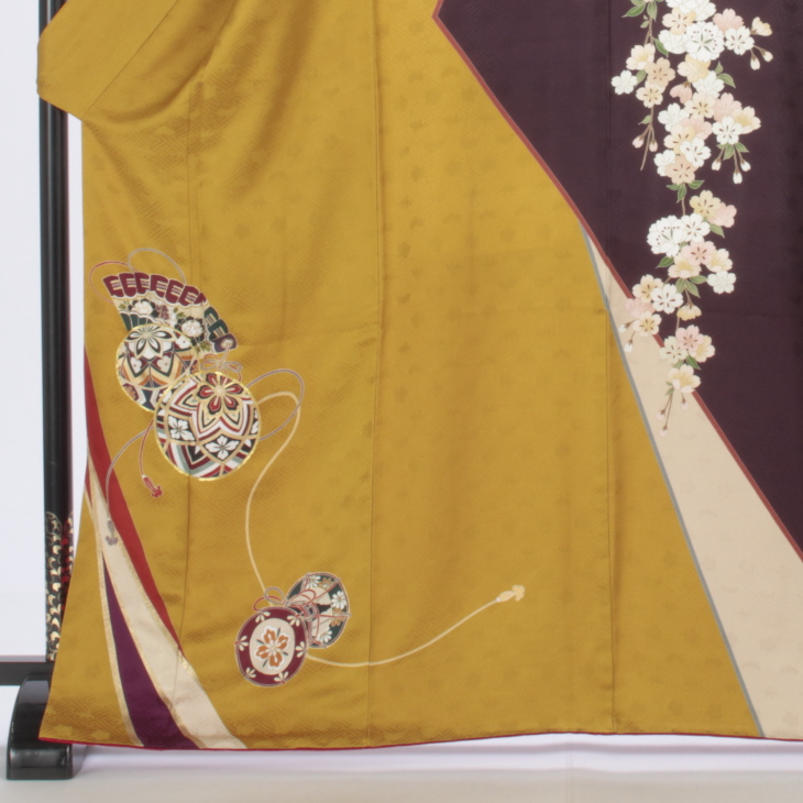 f0424099】【からし・黄系】振袖 販売 フルセット Mサイズ