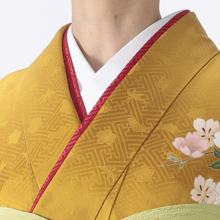 振袖☆成人式【正絹】☆身丈167 ☆黄土色系　★中古 振袖☆成人式【正絹】☆身丈167 ☆黄土色系 ☆中古