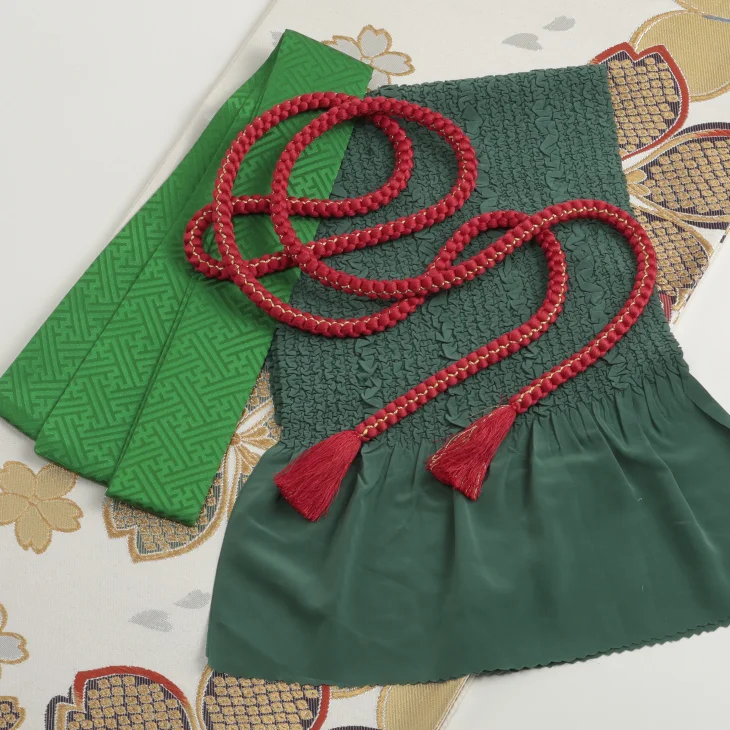 f0424100r】【からし・黄系】振袖 レンタル フルセット Lサイズ 【状態