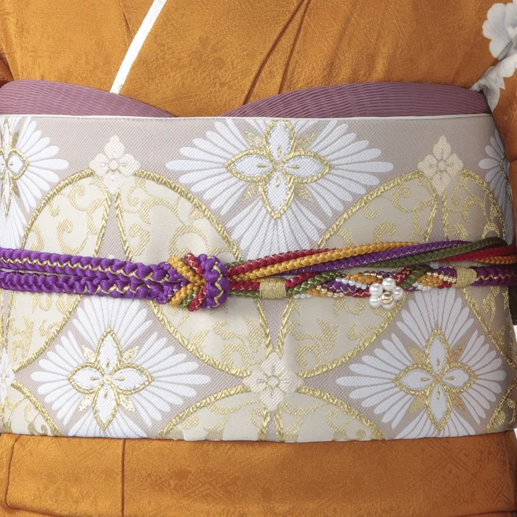 f0523284r】【からし・黄系】振袖 レンタル フルセット Lサイズ 【状態