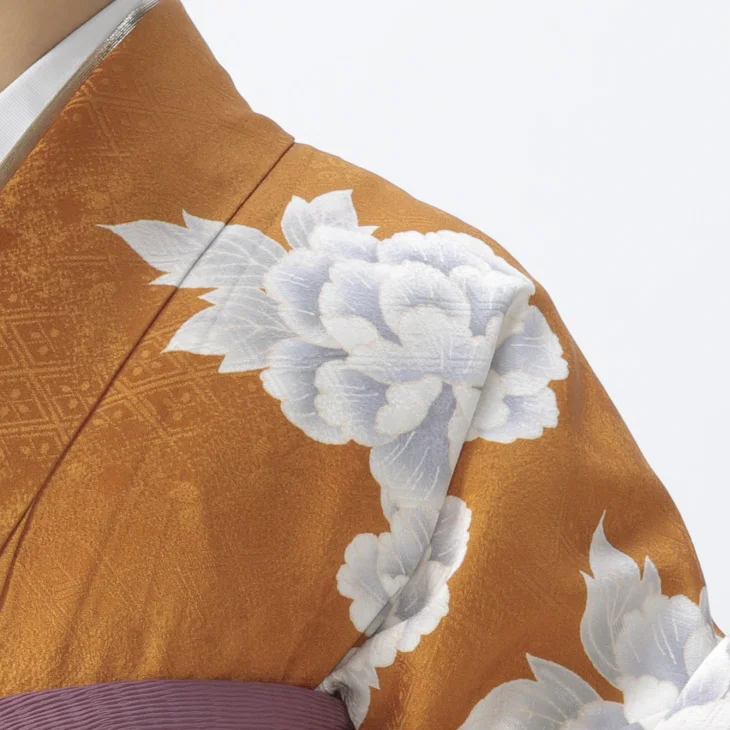 f0523284r】【からし・黄系】振袖 レンタル フルセット Lサイズ 【状態