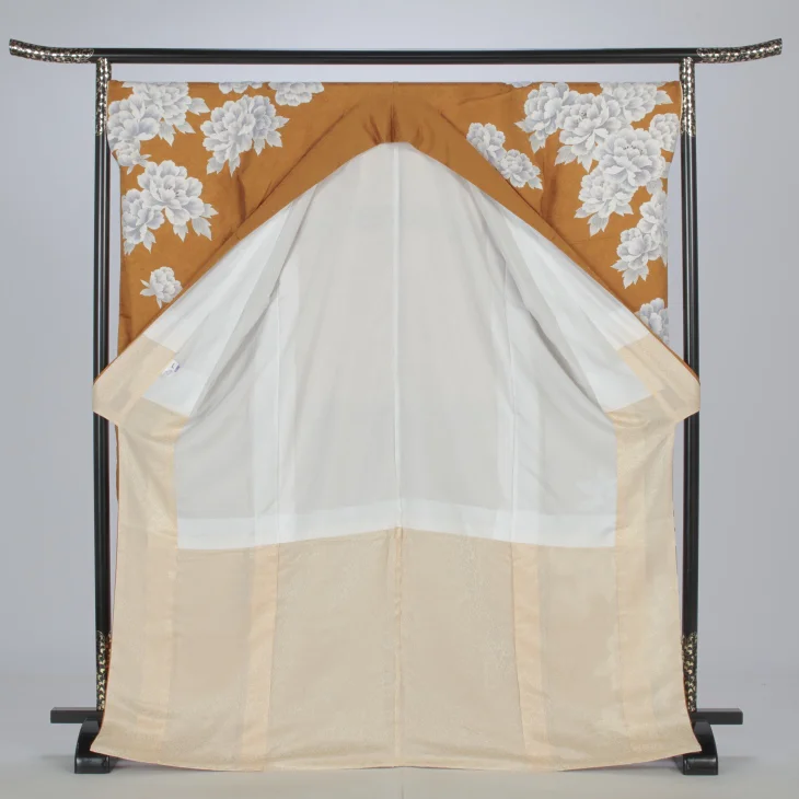 f0523284r】【からし・黄系】振袖 レンタル フルセット Lサイズ 【状態