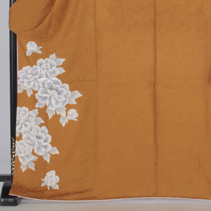 f0523284r】【からし・黄系】振袖 レンタル フルセット Lサイズ 【状態