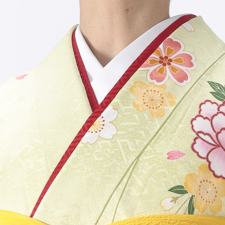 久*憧様 振袖 正絹 黄色 f0524457r2】【からし・黄系】振袖 レンタル フルセット Lサイズ 成人
