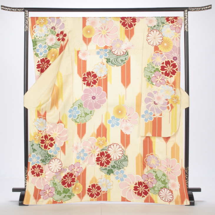 振袖フルセット　からし色系　イエロー系　モモ f0922139r2】【からし・黄系】振袖 レンタル フルセット Mサイズ