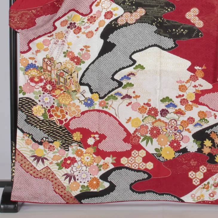 f0923048r2】【からし・黄系】振袖 レンタル フルセット Mサイズ 成人