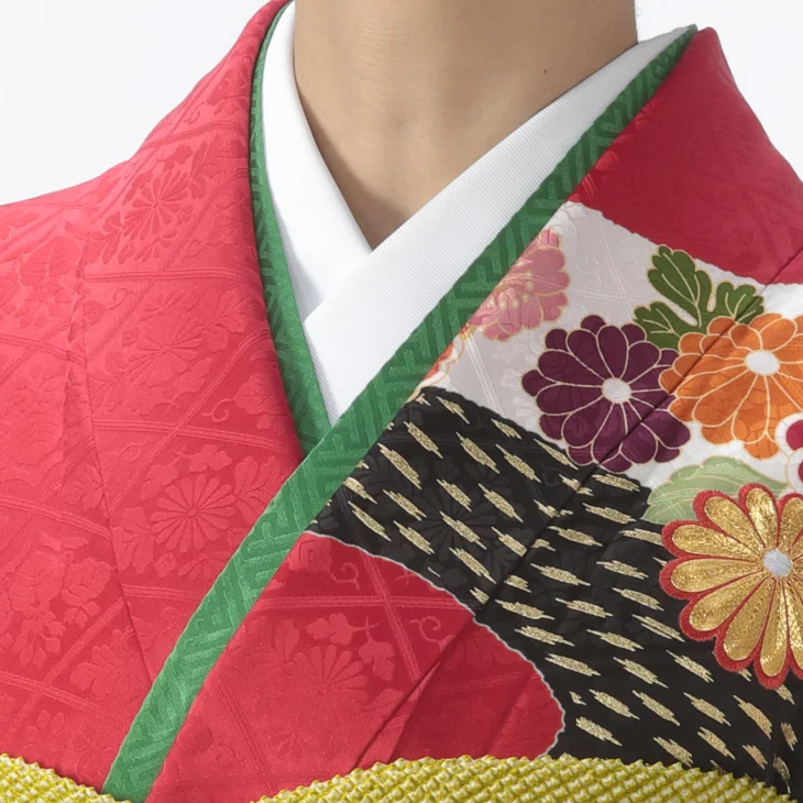 f0923048r】【からし・黄系】振袖 レンタル フルセット Mサイズ 【状態