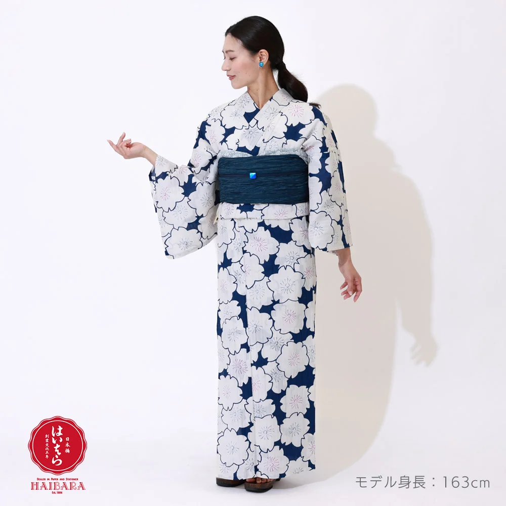 y211201】浴衣 レディース 榛原 桜 高品質ブランド浴衣(単品