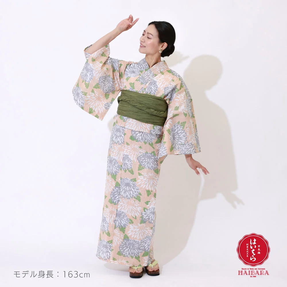 y211205】浴衣 レディース 榛原 小菊 高品質ブランド浴衣(単品