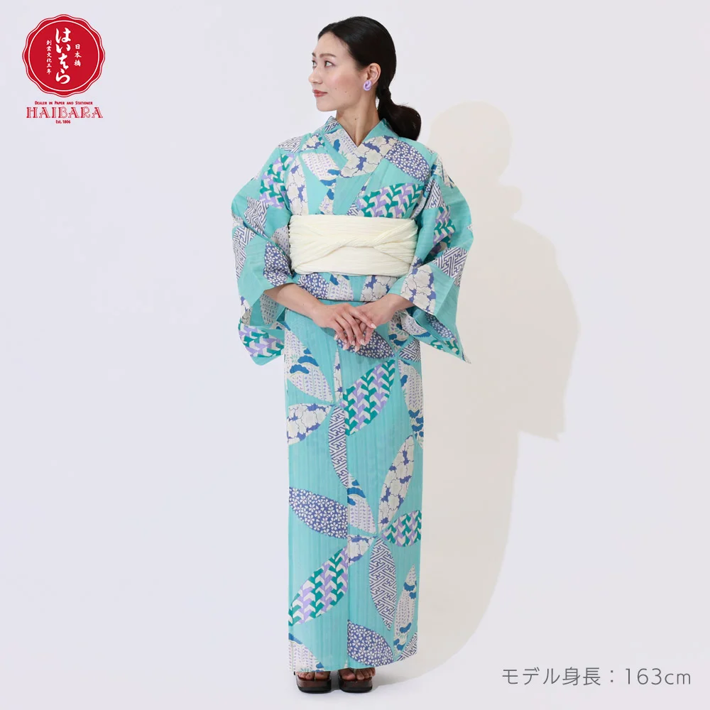 着物・浴衣 ri^ - ^ y211207】浴衣 レディース 榛原 花取り千代紙 高品質ブランド