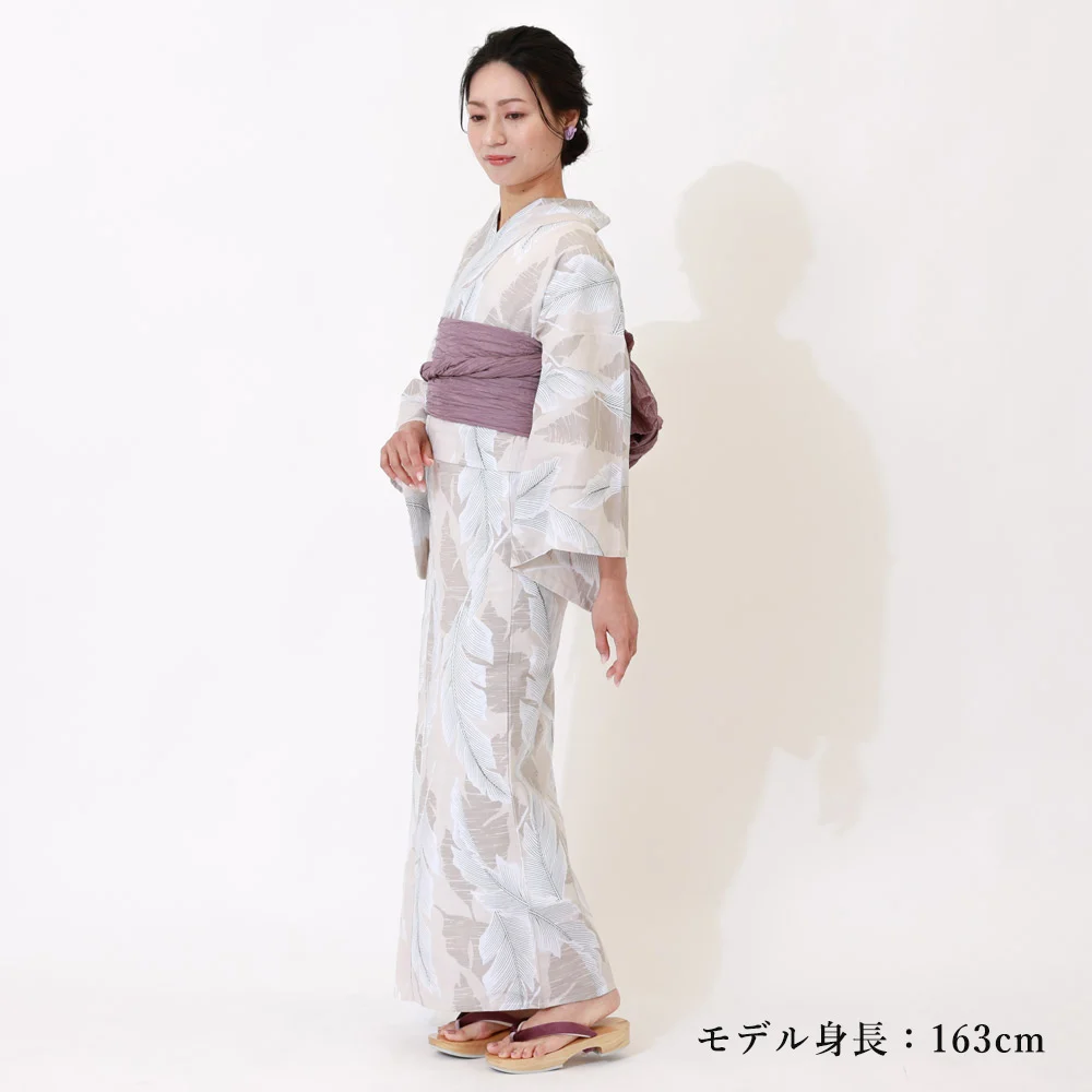 お任せ下駄+お任せ白兵児帯+黄色系帯締めつき◆大人浴衣◆紫水芭蕉咲く古典ゆかた y2312203】浴衣 レディース 兵児帯 2点セット 古典柄 人気の芭蕉